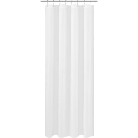 Rideau de Douche en Tissu Lavable Hydrofuge avec œillets Blanc 121,9 x 198,1 cm (1/5)