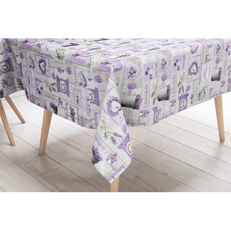 TOVAGLIA LIMA © in TELA CERATA plastificata LAVABILE idrorepellente in PVC LAVANDA made in Italy Cm. 140x100 x4 persone