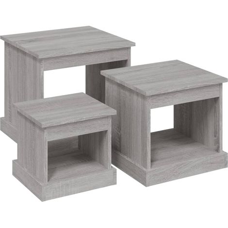 Maison Exclusive - Couchtische 3 Stk. Grau Sonoma Holzwerkstoff