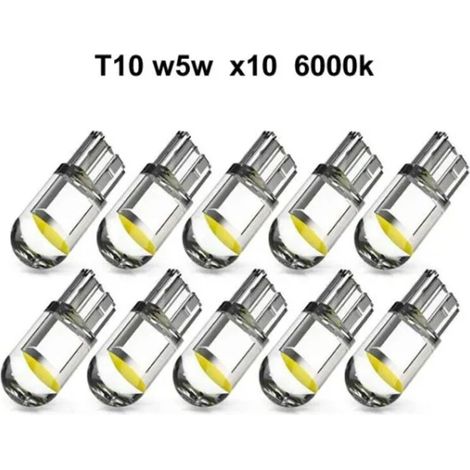 AMXCNOY 10 Stück weiße T10 W5W LEDs mit 1 COB-LED-Chip, 12 V DC, 10 Stück weiß (1/4)