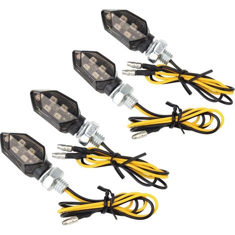 4 x Mini Clignotant LED Adapté Aux Motos 12V, Indicateurs de Moto LED, Clignotants Lumières pour Moto, Voitures à Pédales (1/5)