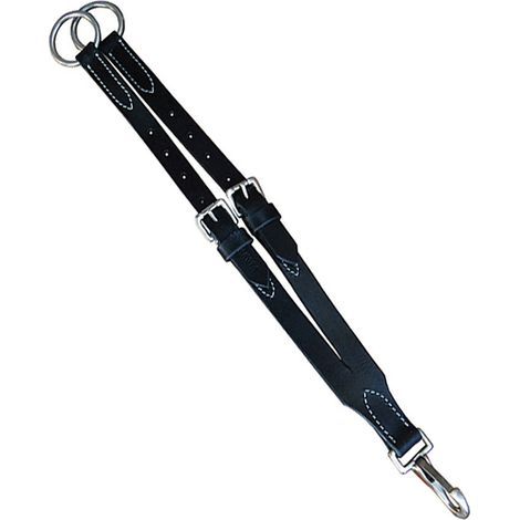 Noir - Fourchette de harnais en cuir double réglable de la piscine
