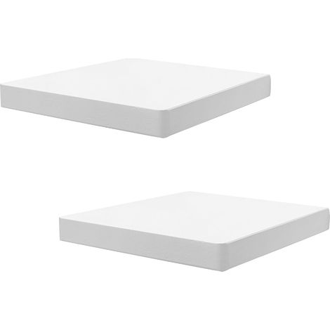 20,3 X 20,3 cm Étagères Flottantes Carrées en Bois, Mini Étagère Murale au Style Compact pour Petits Objets, Décoration Murale Suspendue, Set de 2 (Blanc) (1/5)