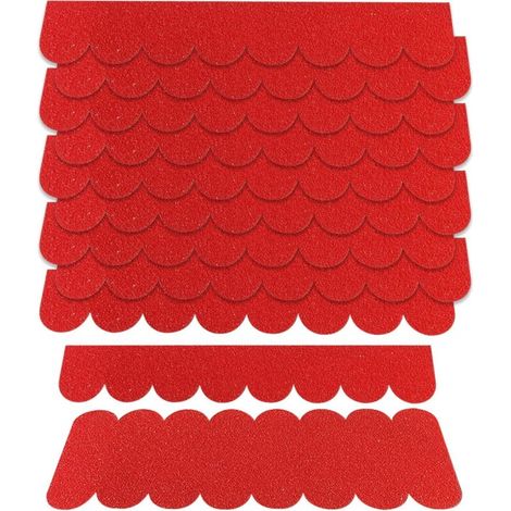 32 mini bardeaux de toit,auto-adhésifs,imperméables,rouge,pour nichoir oiseaux cage lapin hôtels à insectes (1/5)