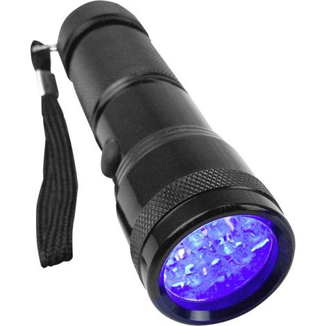 Lampe torche LED UV 395-400 nm 40382 – 14 LEDs – Alimentation à pile – Boîtier aluminium pour durcissement encres et adhésifs – Berger & Schröter (1/5)