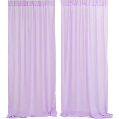 Rideau de Fond pour Décoration Mariage en Voile de Tulle Pourpre 2 Pièces, Facile à Installer, Tissu en Fil Haute Densité, pour Fête de Mariage ou Décoration de Salle (1/5)