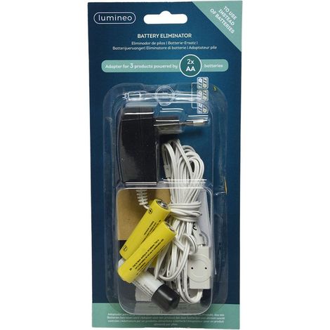 Eliminatore di batteria da 3 V per prodotti interni con 2xAA per collegare 3 prodotti