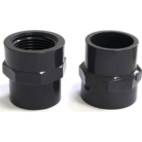 2pcs Mamelons mixtes taraudés - Femelle à coller femelle à visser Raccord pression 10 bars - Ø32mm femelle 1'' (1/4)