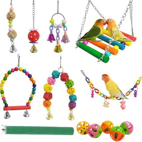 Lot de 13 Jouets pour Oiseaux à Marcher, Balançoire, Échelle, B (1/4)