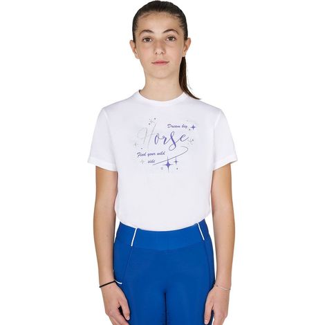 12 anni, Bianco: T-shirt in cotone per bambina stampa Dream big e dettagli glitterati (1/5)