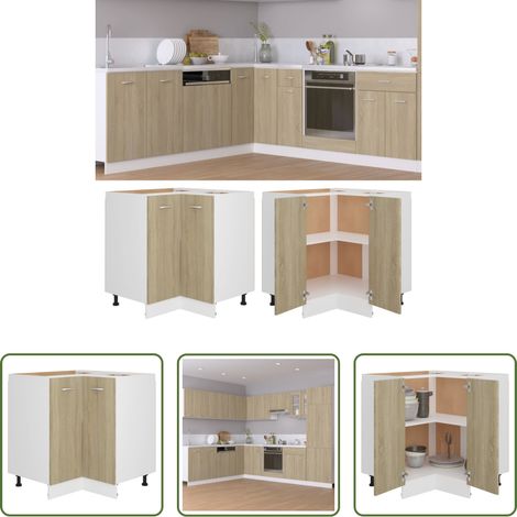 vidaXL Holzschrank -  Eckunterschrank Lyon Sonoma-Eiche 75,5x75,5x81,5 cm Holzwerkstoff (1/5)