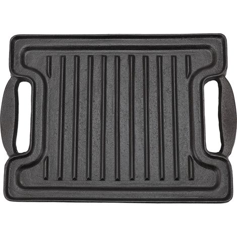Plaque de barbecue rectangulaire en fonte, chauffage uniforme, pour viandes, fruits de mer et légumes