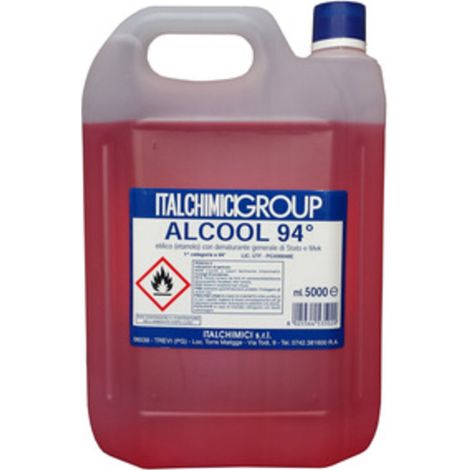 ALCOOL DENATURATO 94 CERTIFICATO 5 L LA SOVRANA- ITALCHIMICI- 3,0 pz
