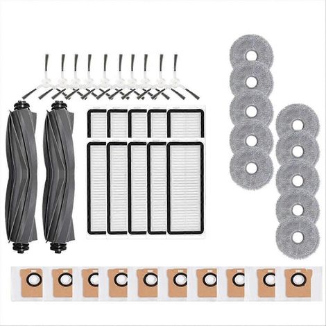 Accessoires pour Dreame Bot L20 Ultra / L30 Ultra / X20 Pro : brosse latérale principale, chiffons de nettoyage, filtre HEPA. (1/5)