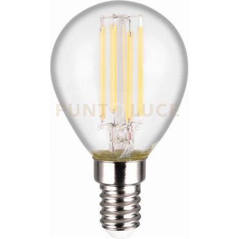 LAMPADINA ATTACCO E14 PALLINA TRASPARENTE DIMMERABILE CON INTERRUTTORE 4W · 500lm, 4000K