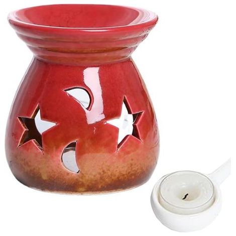 Brûleurs à Huile Essentielle Bougeoir Diffuseur en Céramique avec Porte-Bougie brûleurs à Huile en céramique bougeoir diffuseur ondant parfumé pour bruleur (1/5)