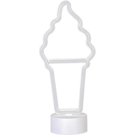 Enseigne lumineuse néon en forme de glace avec socle, éclairage LED, éclairage d'ambiance mural, veilleuse pour anniversaire, fête, salle e-sport (1/5)