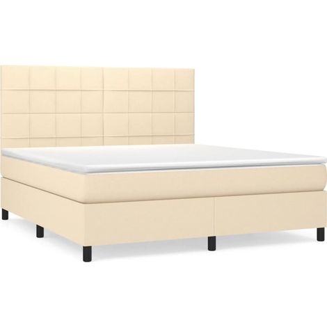 Maison Exclusive - Boxspringbett mit Matratze Creme 180x200 cm St