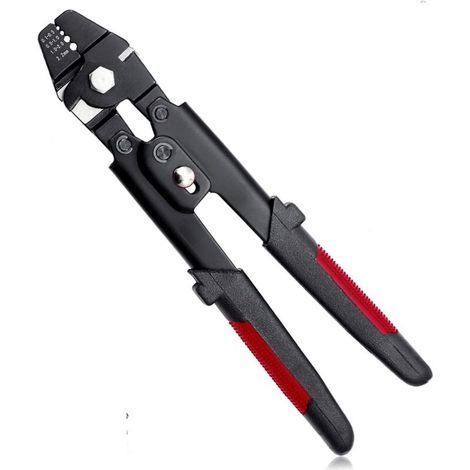 Pince à sertir 10 pouces en acier inoxydable Outil de sertissage pour câbles cuivre et aluminium Convient pour manchons de 0,1 à 2,2 mm Pour électriciens, bricoleurs et pêcheurs (1/5)