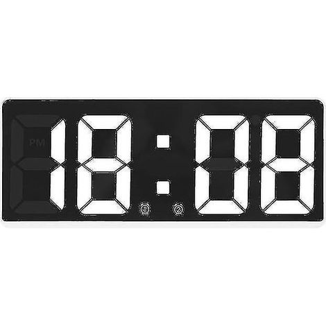 L'horloge murale numérique intelligente grand format, blanche, permet de contrôler l'heure, la date et le son via une application, avec un réglage progressif de la luminosité et du volume, et comprend (1/5)