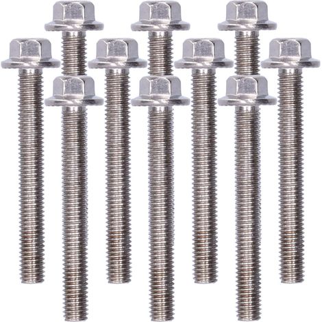 Lot de 10 vis à tête hexagonale à bride en acier inoxydable 304, accessoires M5, 10/12/16/20/25/30/35/40 mm, M5x40 (1/5)