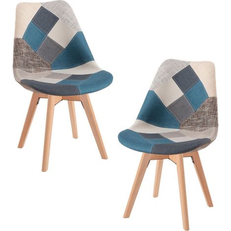 Packs Sillas Comedor - Pack 2 Sillas Synk Patchwork - Azul (1/5)