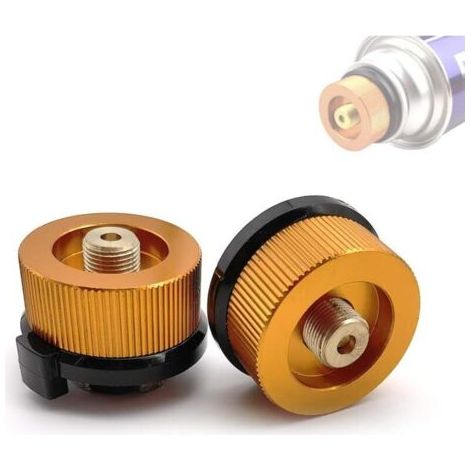 BUNTHAUS Lntyq 2 Pcs Arrêt Automatique Adaptateur de Réservoir de Gaz Camping Adaptateur de Cuisinière Gaz Extérieur Connecteur pour Réchaud de Camping(Orange)