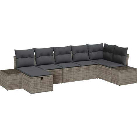 Maison Exclusive - Set di divani con cuscino 7 pcs polyrattan