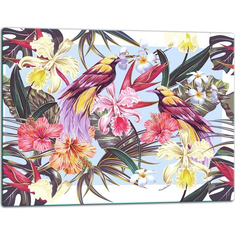 Planche à découper en verre 52x40 fleurs (1/5)