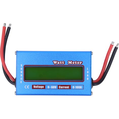 RC Watt Meter Precise Battery Power Analyzer RC Volt Amp Watt Tester with Digital LCD Screen for Solar System