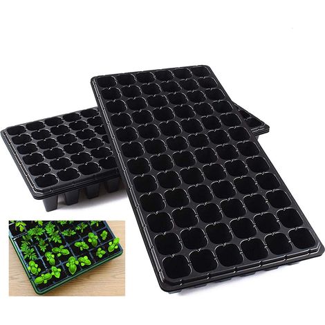 Kit de iniciación de semillas (10 unidades), bandejas de plástico de 72 celdas para germinación de jardín, macetas de vivero, mini kit de propagación de plantas.