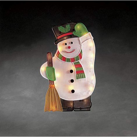 KONSTSMIDE 2851-010, LED Fensterbild, Schneemann, 20 warm weiße Dioden, 230V, Innen, weißes Kabel (1/3)