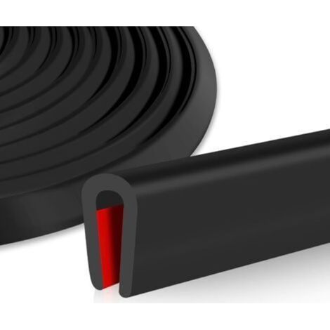 BUNTHAUS Protection Bord de tole adhésif Joint Caoutchouc en u Joint Bord de tole EPDM Protection Porte de Voiture Joint pour plaques métalliques fenêtres Coin de Table (2mm×3m) (1/5)