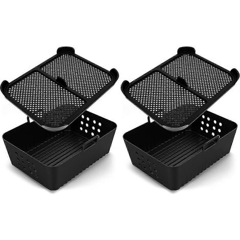 Le kit d'accessoires compatible avec la friteuse à air Ninja Foodi AF400AF451 de 9,5 L comprend deux doublures pour friteuse à air et un moule en silicone réutilisable. (1/5)