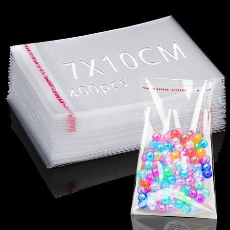 – Lot de 400 sachets transparents 10x7cm – Sacs auto-adhésifs en polypropylène OPP – Haute transparence pour emballage bonbons et bijoux (1/5)