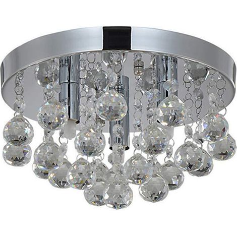 SIENTICE 30CM Plafonnier moderne en cristal, éclairage encastré, lustre, douille G9 incrustée de cristaux étincelants, (sans source lumineuse). (1/5)
