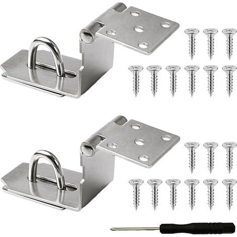 2 Stück Edelstahl 90° Sicherheitsverschluss 4 Zoll Riegel für Holztor, Scheunentür, Schrank