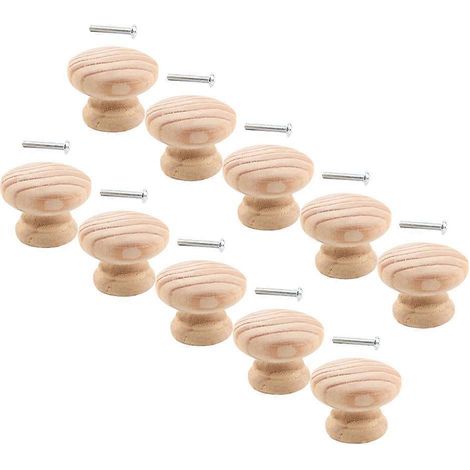 Poignées de porte en bois massif pour armoire (lot de 10) (1/5)