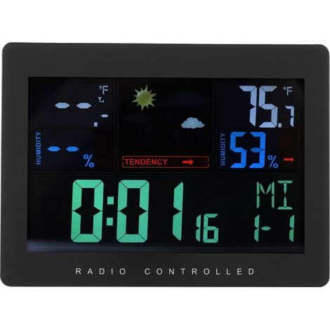 Robustes, kabelloses Thermometer, ABS-Material, sieben Sprachen, Funktionstasten, Temperaturanzeigeformat wählbar (°C/°F), EU 230–240 V (1/5)