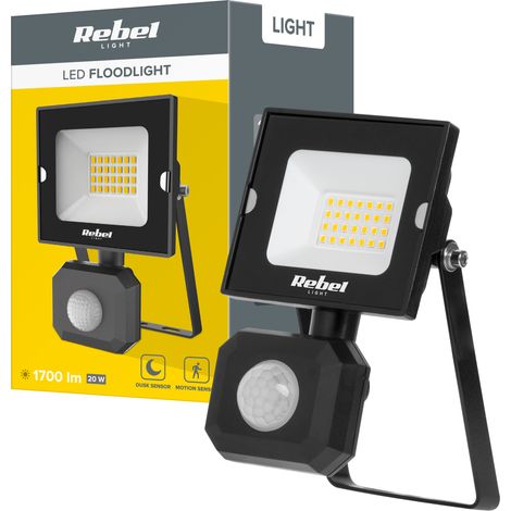 Foco LED halógeno de 20 W, 6500 K, IP44 con sensor