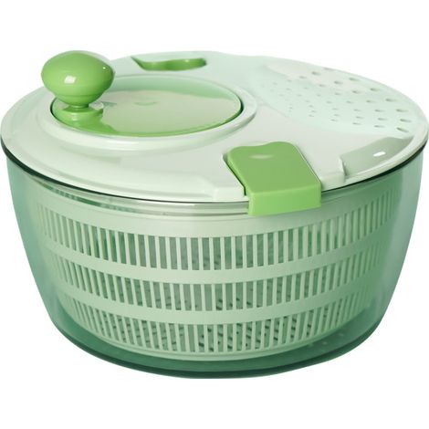 Essoreuse à Salade, Plastique de Haute qualité, sans BPA, Essoreuse Salade avec entraînement par manivelle et saladier de 4L et Maille, Lave et sèche Rapidement Les légumes et Les Fruits
