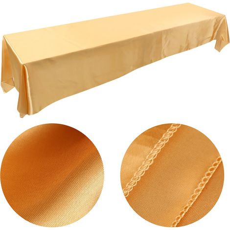 Rechteckige Tischdecke (145 x 320 cm), fleckenabweisend, goldfarben, für Bankette, Hochzeiten und Partys (1/5)