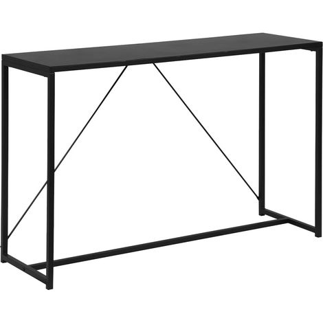 120cm metal console with reinforcement bar, Industrielle, Black, 120x39x79 cm (1/5)
