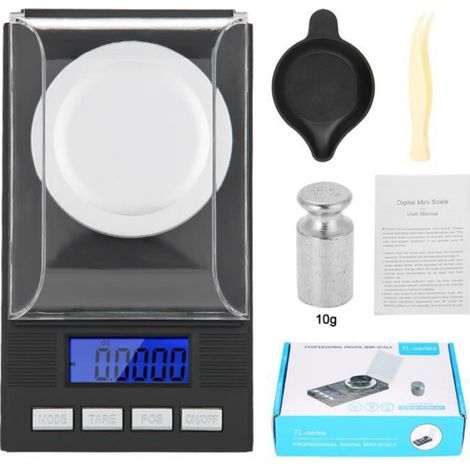 Mini balance portative - CYAN5900 - Haute précision 0.001g - Affichage numérique LED - Capacité 10g (1/4)