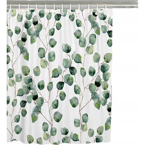 Filiyano-Rideau de douche avec 12 anneaux de fixation 180x200cm Débit d'eau (B) (1/5)