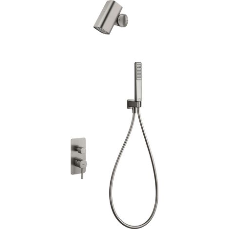 Set doccia incasso monocomando Toscana con soffione Tube finitura nichel spazzolato [ IMEX® ] (1/4)