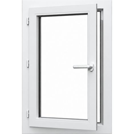 Fenêtre PVC 1 vantail H 75 x L 80 cm OF pour pose en neuf avec poignée - tirant gauche (1/5)