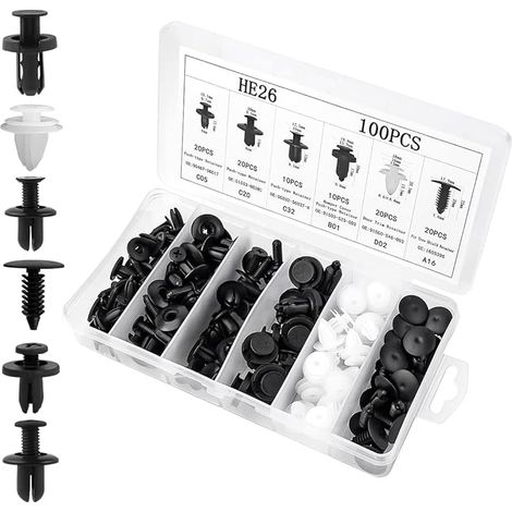 Assortiment de clips de fixation et de fixations pour voiture, vis d'expansion de remplacement, ensemble de rivets à goupille pour voiture (1/5)