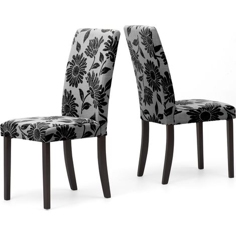 Pack de 2 Sillas Dianna Negro, patas en madera maciza color wengué (1/4)
