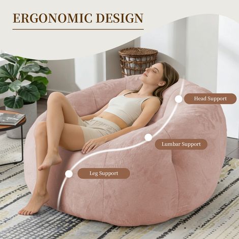Pouf rond XL stable et confortable pour détente et relaxation, idéal salon, chambre, lecture et repos, assise moelleuse et polyvalente. (1/5)
